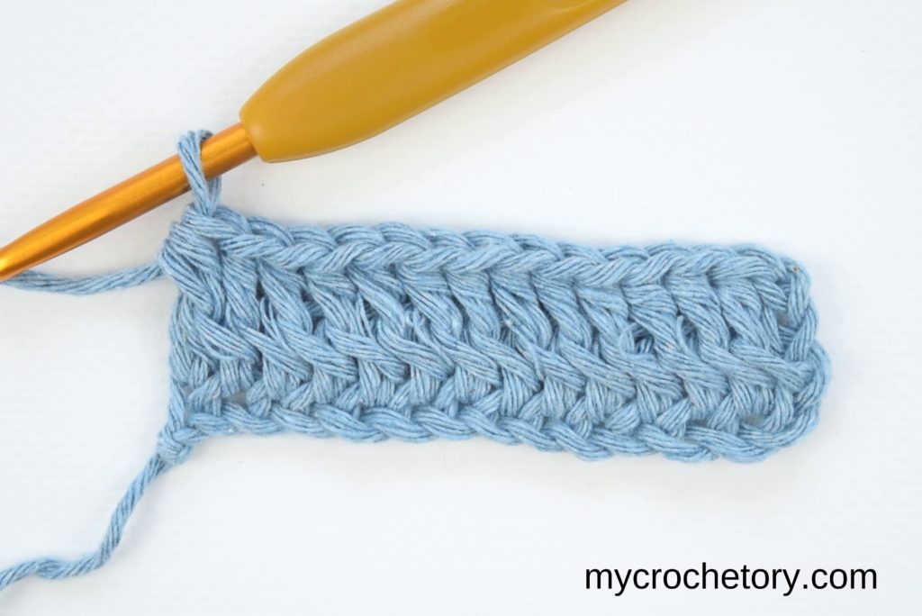 Celebrating the accomplishment of successfully crocheting two rows simultaneously with a finished result.