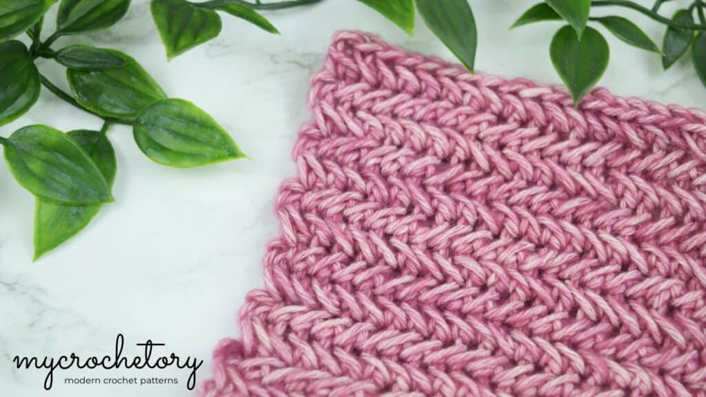 herringbone crochet stitch diagonal texture