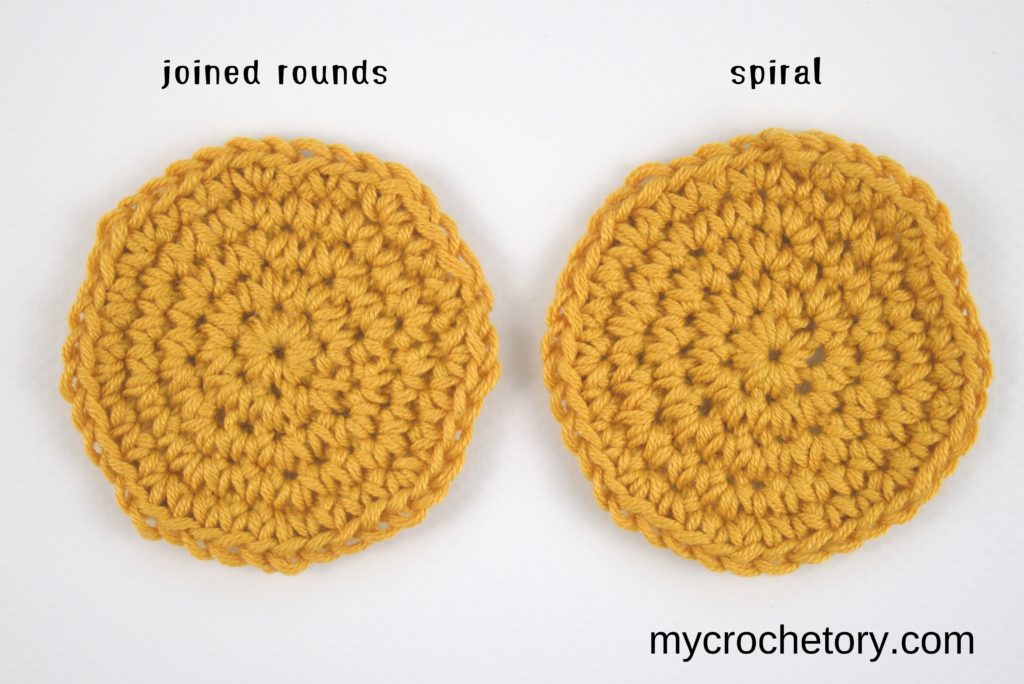 How to single crochet in joined rounds and in spiral rounds