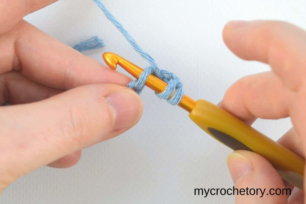 How to half double crochet: step 3