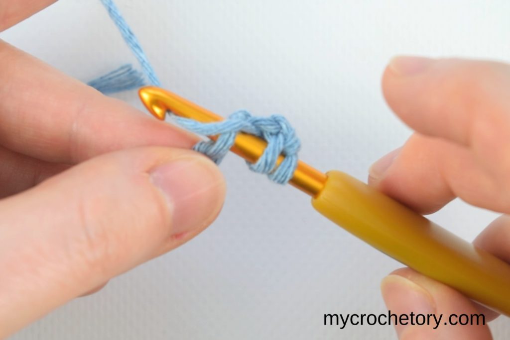 How to half double crochet: step 4