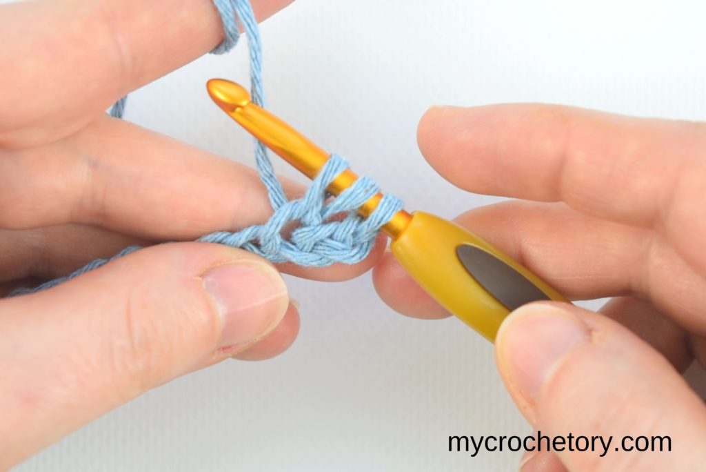 How to half double crochet: step 5