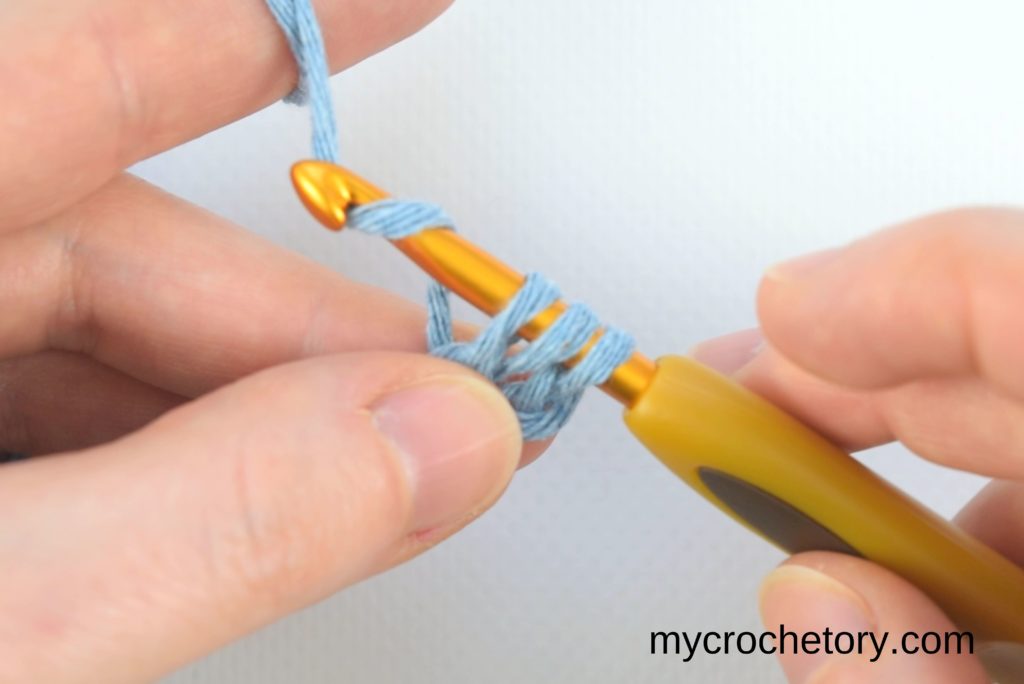 How to half double crochet: step 6