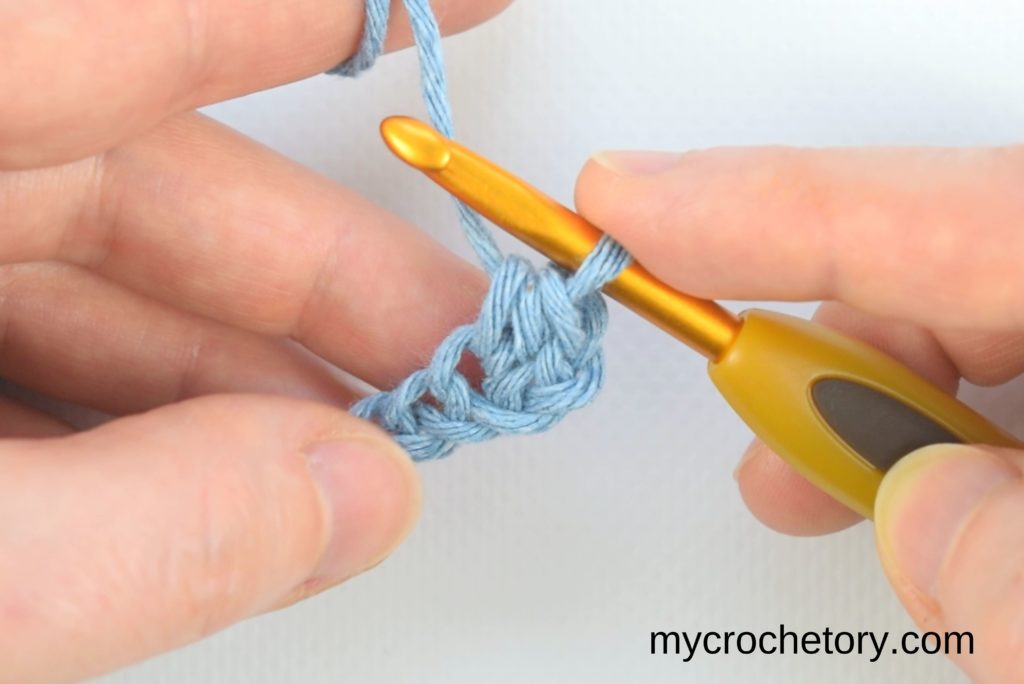 How to half double crochet: step 7