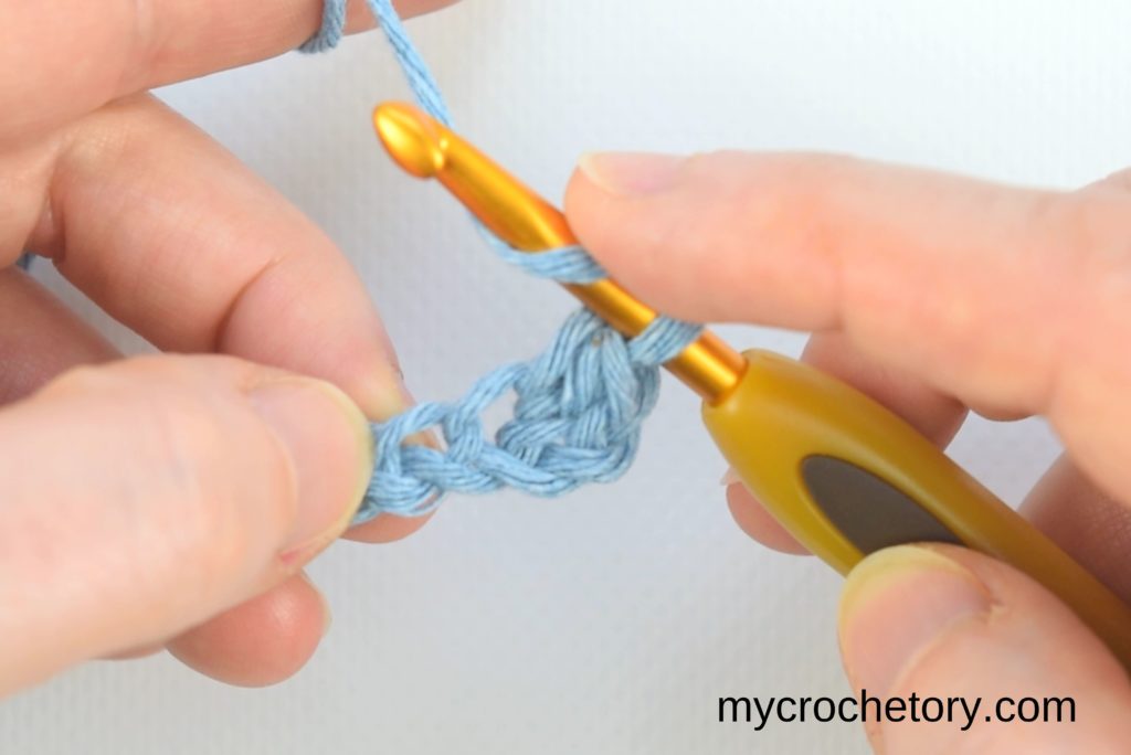 How to half double crochet: step 8