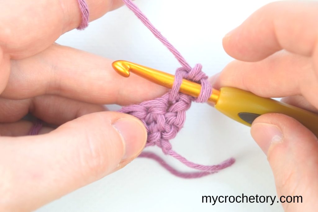 How to Single Crochet 2 Rows at once: the next stitch.