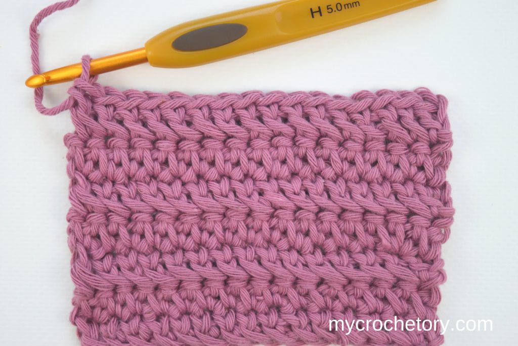 How to Single Crochet 2 Rows at once: the swatch.