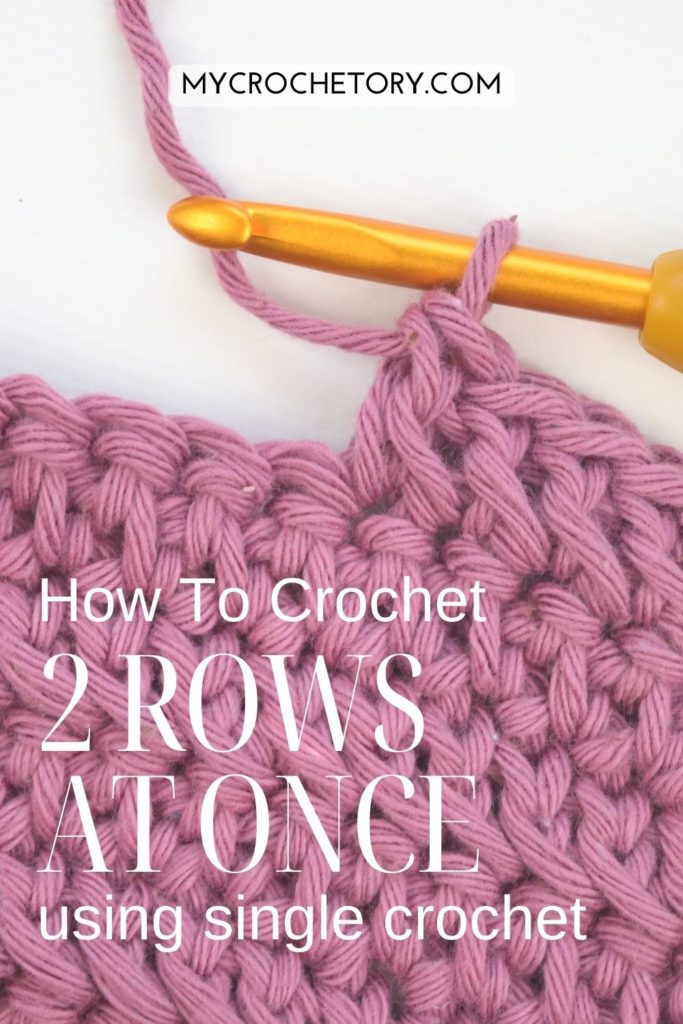 Step-by-step guide: how to single crochet 2 rows at the same time. Pictures and Video!