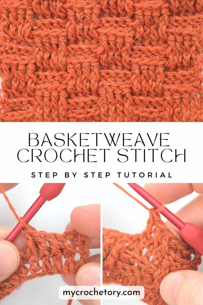 Step-by-step crochet basketweave stitch tutorial