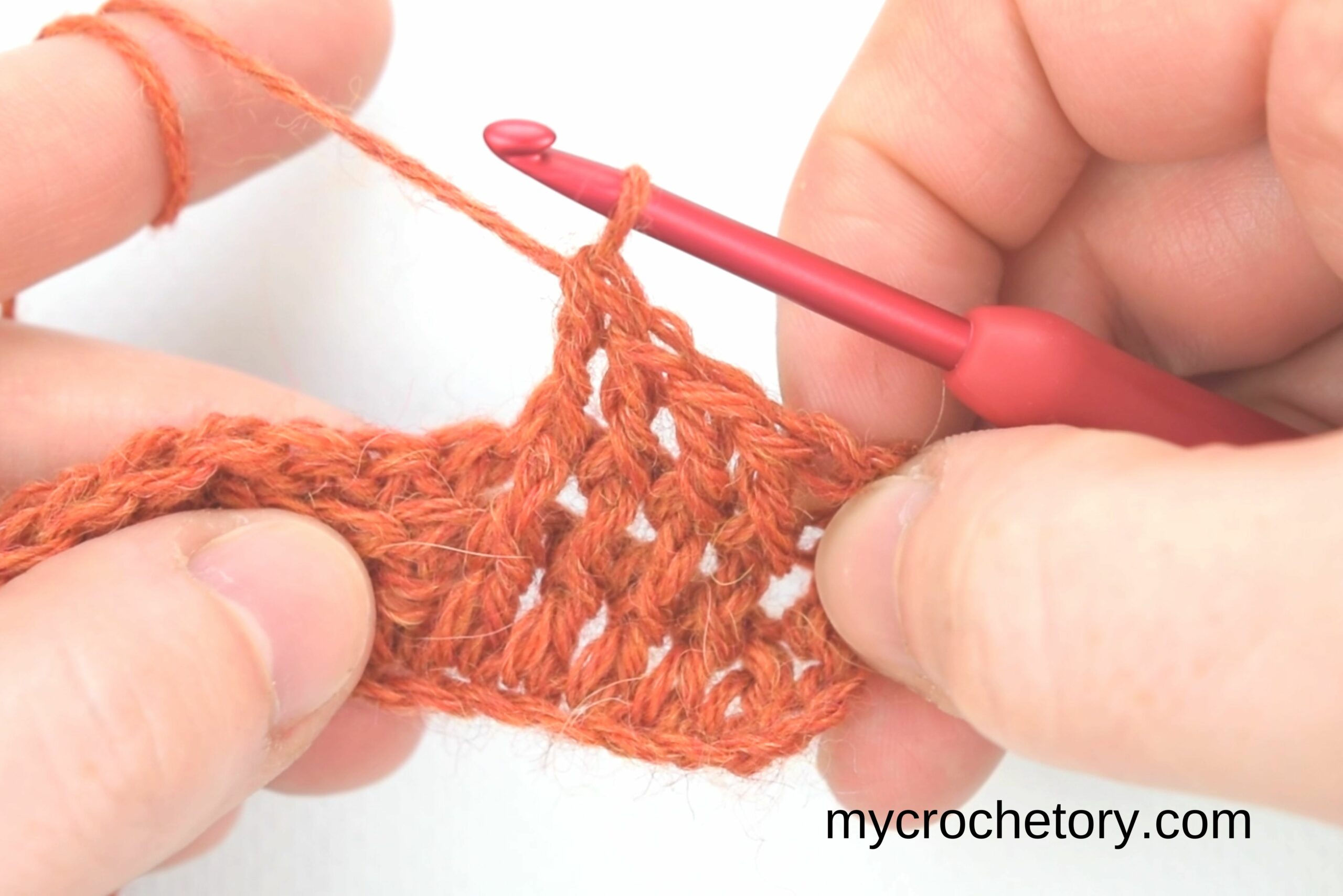 Visual aid for mastering crochet basketweave stitch
