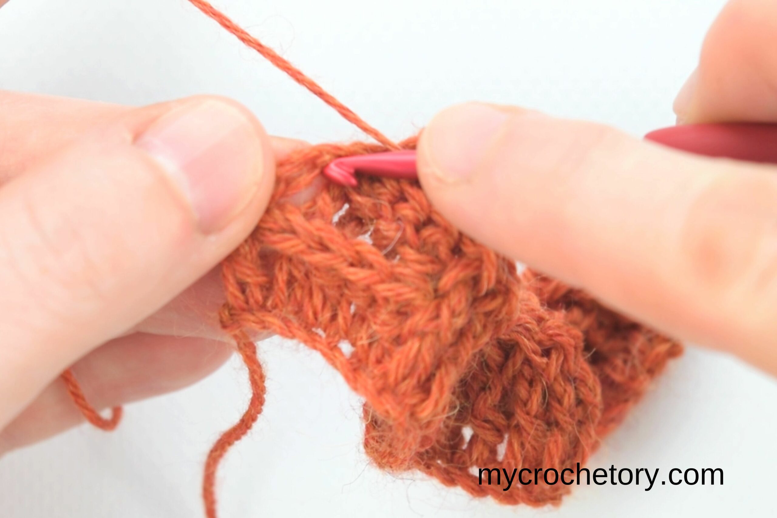 Step-by-step crochet tutorial for basketweave stitch