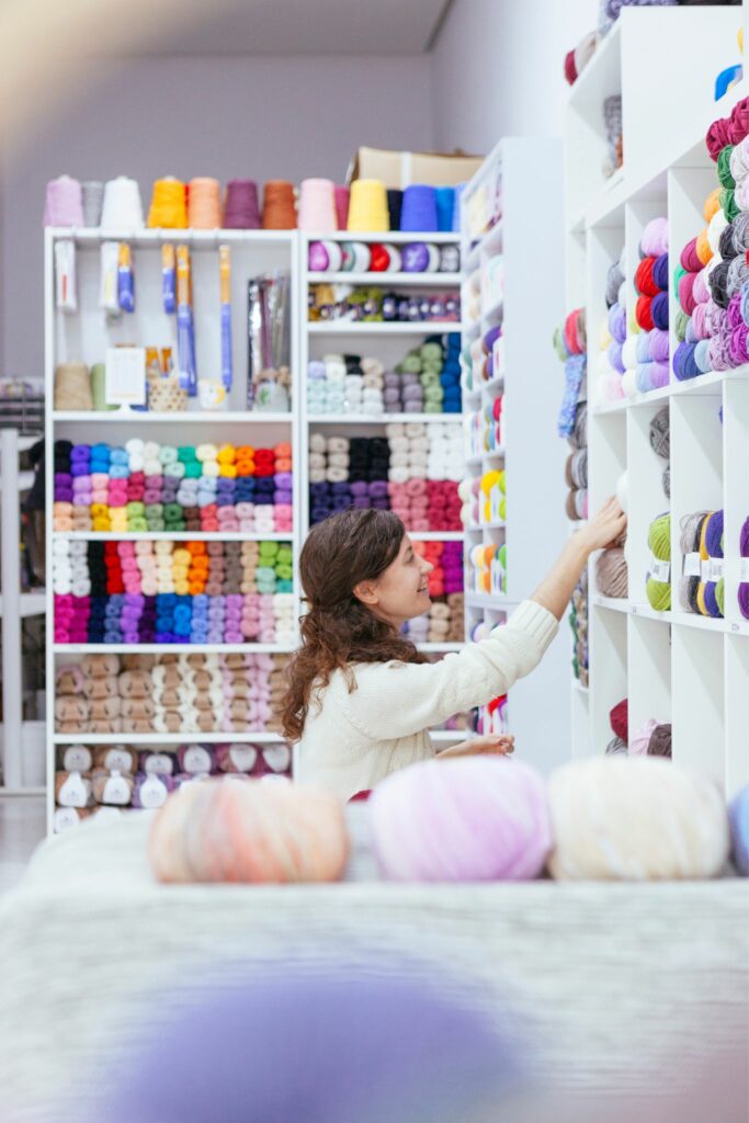 Organized yarn storage for crochet vs knitting yarn convenience
