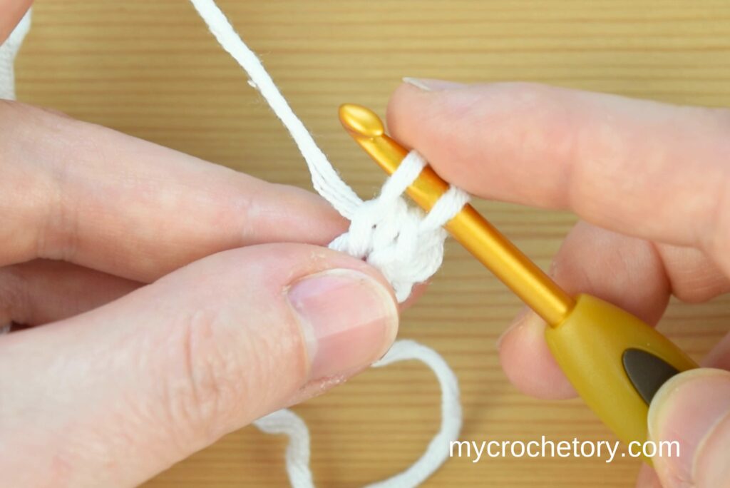 Yarn over and pull through for 2 loops. Crocheting I-cord guide