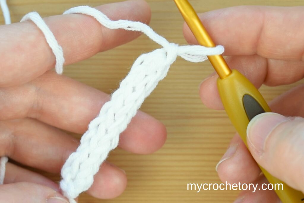 Chain 1. How to crochet an I-cord.