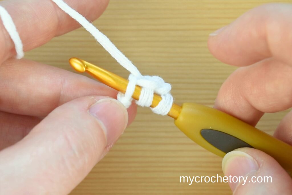 Insert hook into the third chain. Learn how to crochet an I-cord easily.