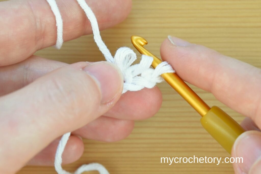 Let 2 loops slip away. Secure dropped loops. How to crochet an I-cord.