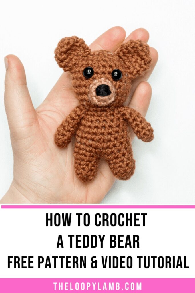 Small crochet teddy bear with video tutorial. This crochet animal pattern free is great for gifts.