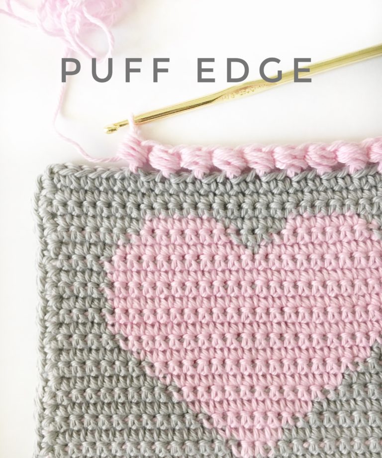 Crochet borders easy: cute and fluffy Puff Edge for a fun finish.