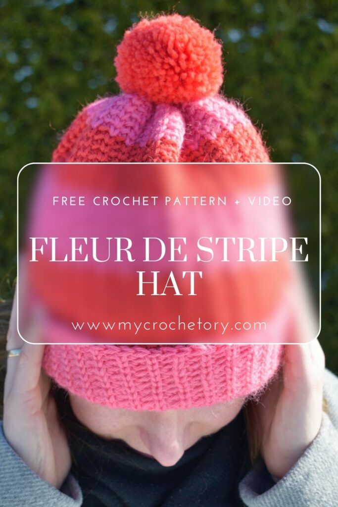 Fast crochet hat pattern for a modern, polished look! This design blends bold color changes with a clever construction for a beanie that fits like a dream. Try it in your favorite colors! 🎨🧶 #freecrochetpattern #moderncrochet #wintercrochet