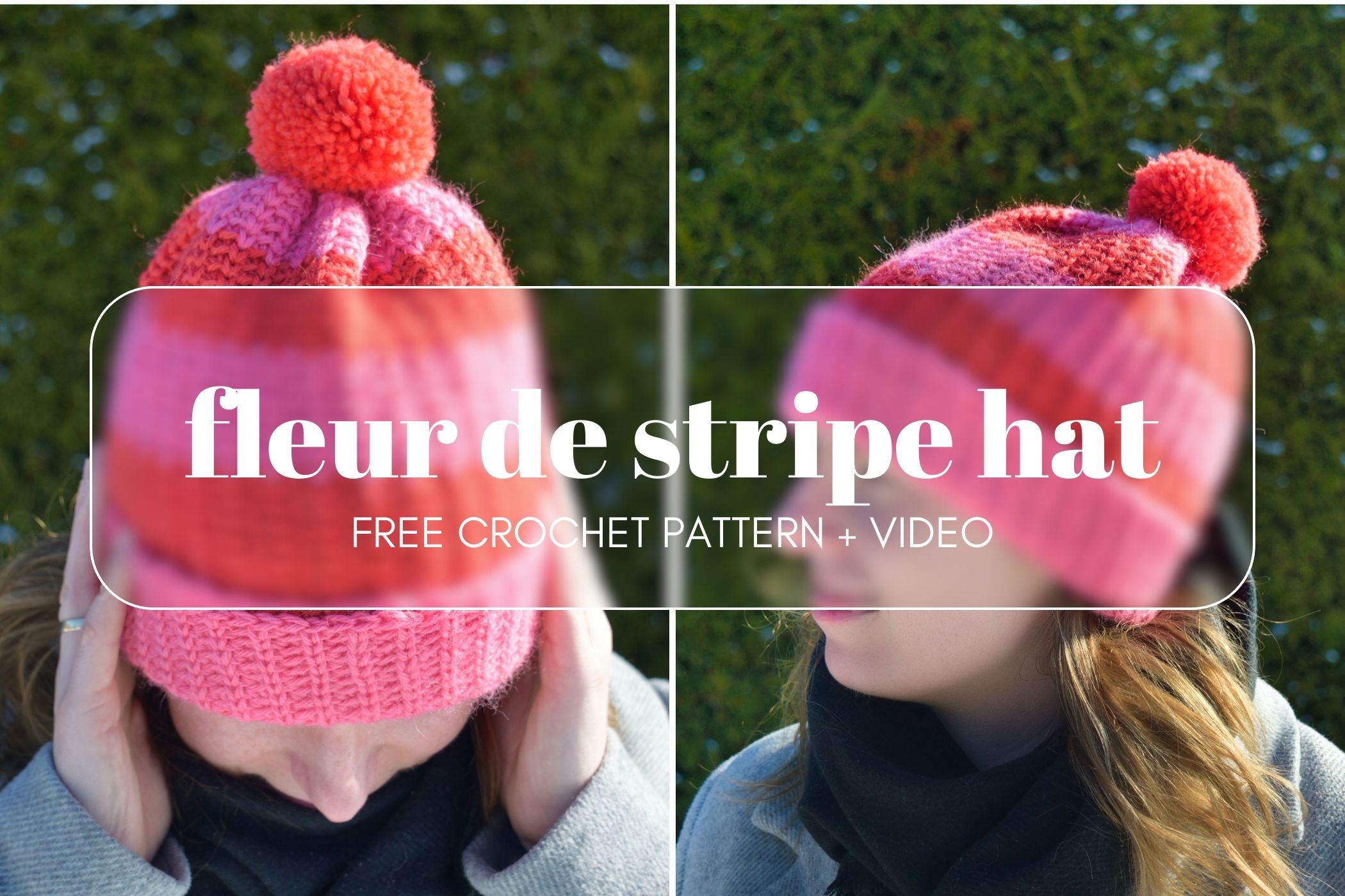 Fleur de Stripe Hat, a free striped crochet hat pattern
