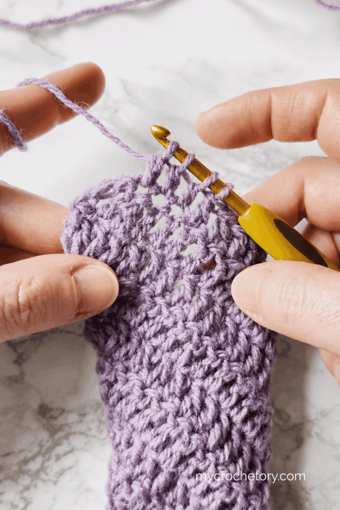 How to decrease a tip to tip crochet shawl using double crochet decreases