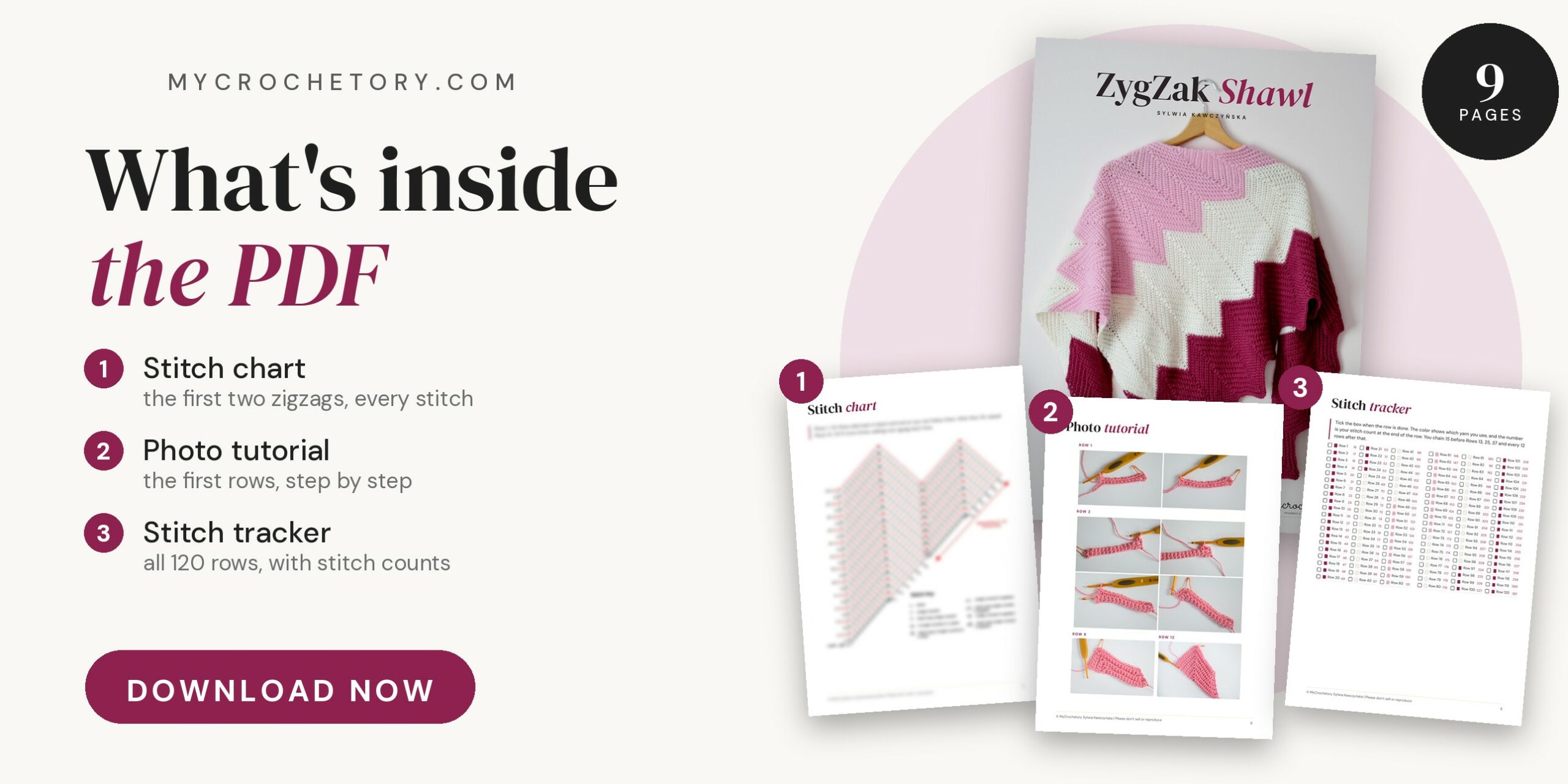 What's inside the ZygZak Shawl PDF pattern