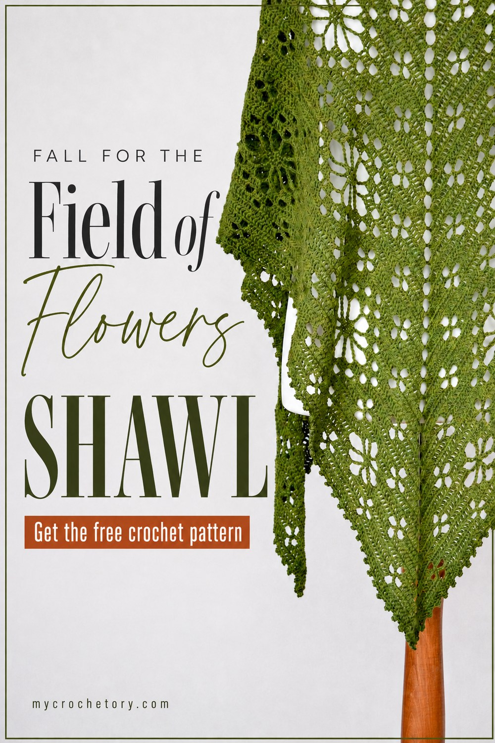 Flower shawl crochet pattern pin: Fall for the Field of Flowers Shawl, get the free crochet pattern