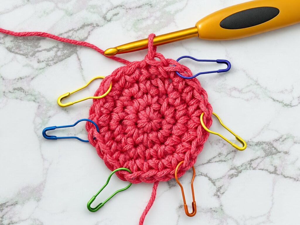 Crochet circle round 4 with 24 stitches